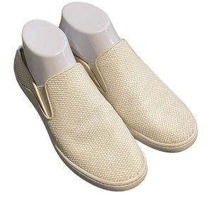 Vince Cream Leather “Woven” Slip-on Sneaker, Clog, Size 7, EUC